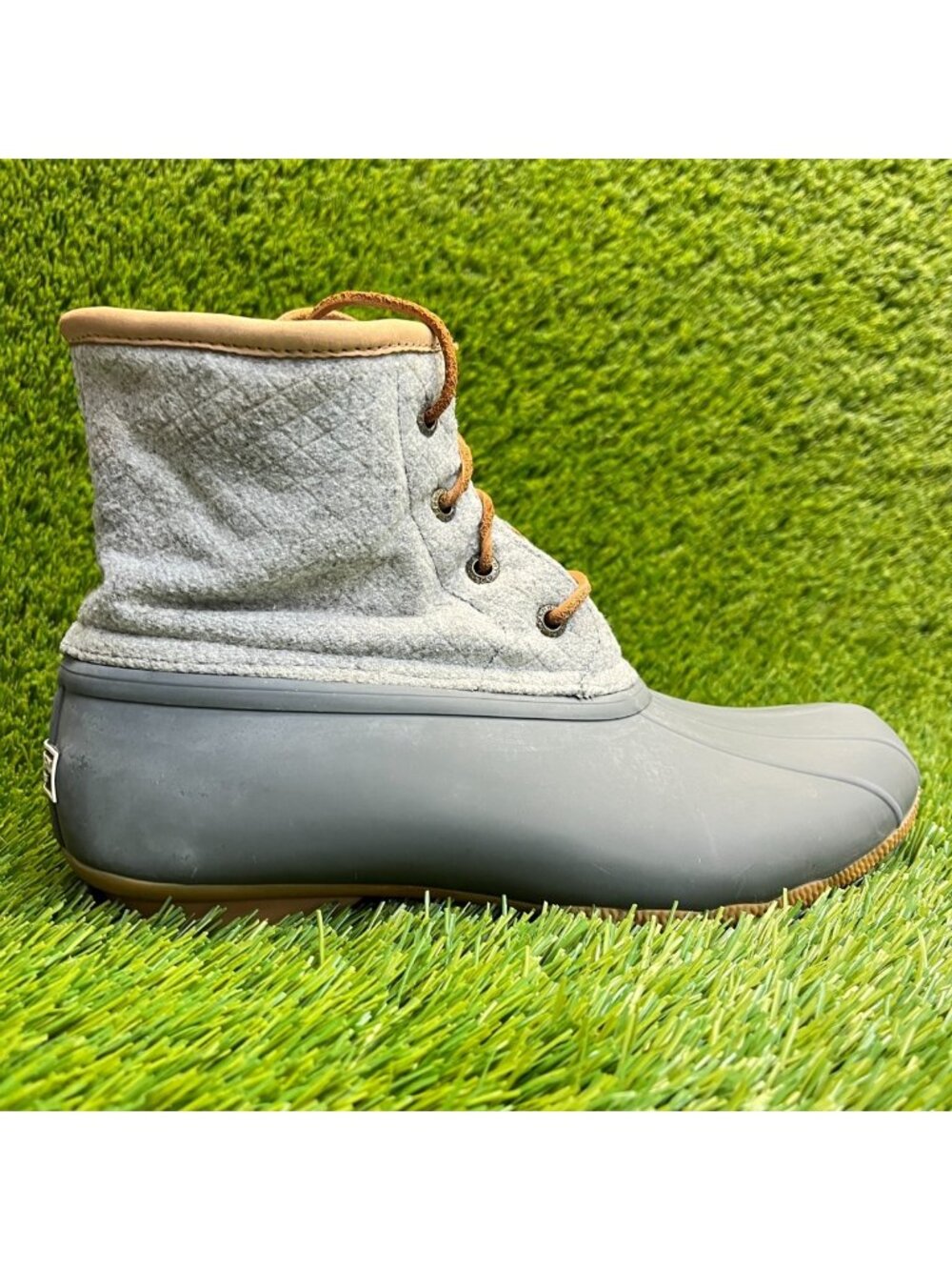 Sperry Saltwater Emboss‎ Womens Size 8 Gray Outdoor Waterproof Ankle Duck Boots